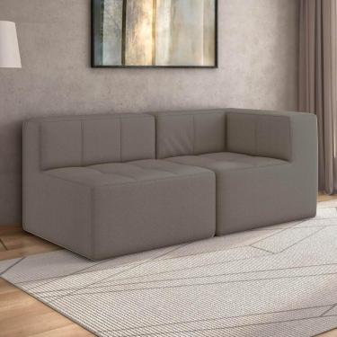 Imagem de Sofá Modulado Na Caixa 2 Lugares 154cm Espuma D33 Multimóveis CR45352 Bege Escuro