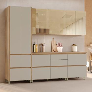Imagem de Cozinha Rainha 5 Peças 8 Portas Reflecta 100% Mdf Marrom Greige