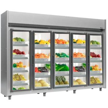 Imagem de Refrigerador Vertical Auto Serviço Hortifruti 5 Portas Geas5p Inox 220V Gelopar