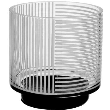 Imagem de VASO DECORATIVO ENFEITE PLANTA LISTRAS VIDRO 12x12x12cm TRANSPARENTE