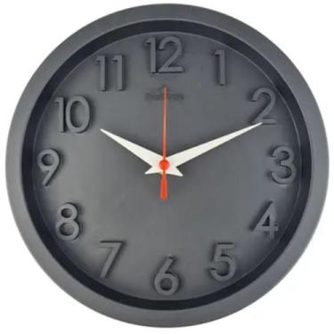 Imagem de Relogio de Parede 3D Sigma Preto Plashome Escritório Cozinha Sala Com 