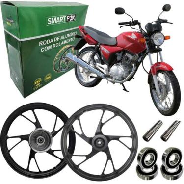 Imagem de Par Roda Pé Galinha Cg125 Fan Esd Freio Disco 2000-2013 - Smartfox
