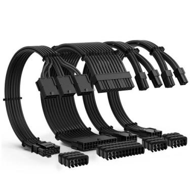 Imagem de Kit 4 cabo sleeved pci-e 5.0 extensor fonte 1x24p 2x8p 1x16p - PC MAST