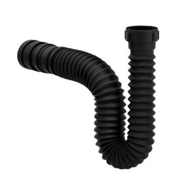 Imagem de Sifão Sanfonado Universal Flexível Preto Para Pia Cozinha Banheiro 70c