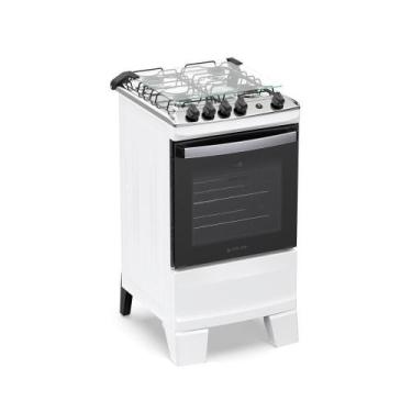 Imagem de Fogão 4 Bocas Atlas Agile Up Com Mesa De Inox A Gás Bivolt Branco