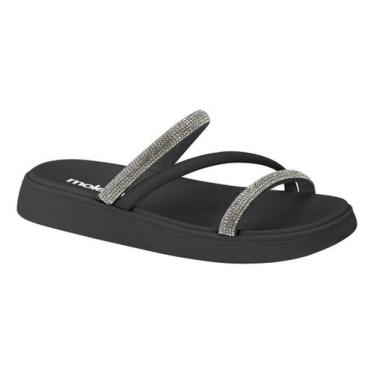 Imagem de Sandalia Papete Feminina Moleca Papetes Femininas Strass, Preto, 35