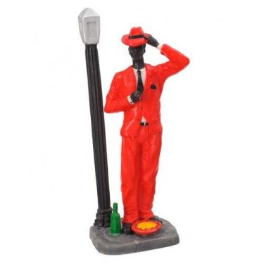 Imagem de Imagem Ze Pilintra C/ Poste Vemelho Escultura Resina Estatua 28 Cm - L
