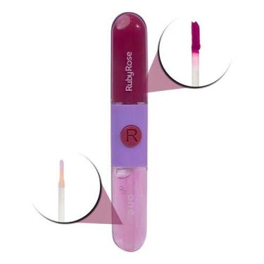 Imagem de Batom e gloss liquido duo ld11 hbf56911 rubyrose - RUBY ROSE