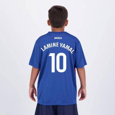 Imagem de Camisa Barcelona Dominant Juvenil Azul 10 Lamine Yamal - Braziline, 12