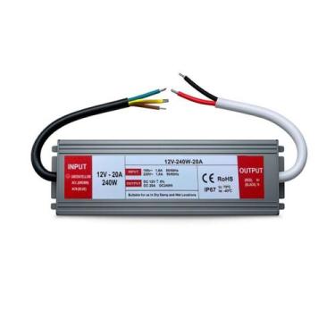 Imagem de Fonte blindada 240w 20a ip67 12v - Globaltech Brasil, 240W/20A, 220V