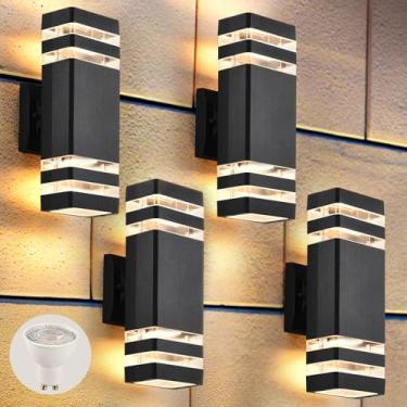 Imagem de DASTOR Luzes de Parede Externas de 4 Pacotes, Luminárias Externas Modernas para Montage...