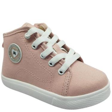 Imagem de Tênis Cano Alto Infantil Molekinha Menina Casual Conforto, Rosa, 17, M