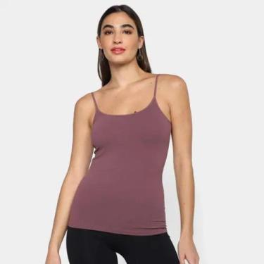 Imagem de Camisete Feminina Básica Sem Costura Alças Finas Trifil, Glacê, EG