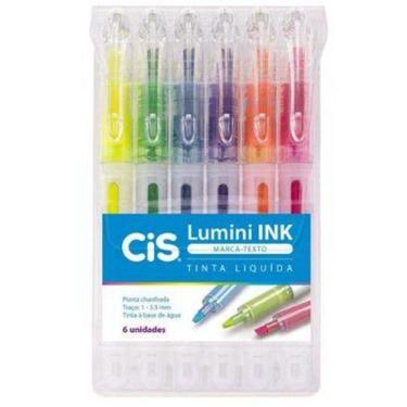 Imagem de Caneta Marca Texto Cis Lumini Ink 6 Cores Neon - SERTIC