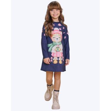 Imagem de Vestido em Malha Power Azul Marinho Infantil Feminino Infanti 89166, A