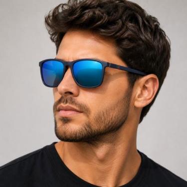 Imagem de Óculos De Sol Polarizado Original Vinkin Quadrado Uv400 431 Azul haste
