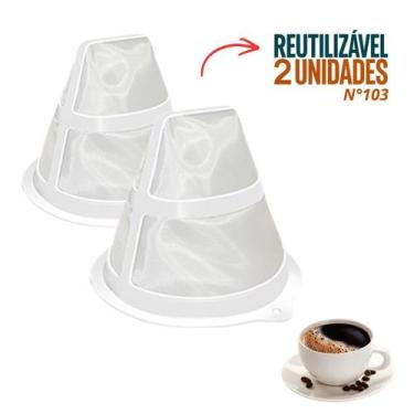 Imagem de Kit 2 Unidades Coador Filtro Refil Reutilizavel para Cafe 103 Injetemp