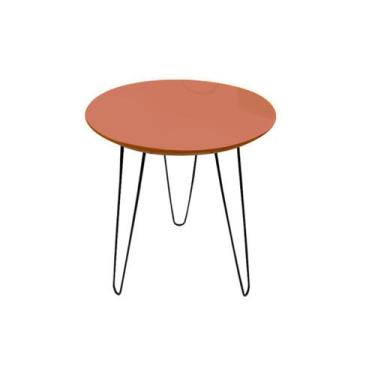 Imagem de Mesa de Canto/Lateral  Pés de Ferro / Tampo Vidro 42x53 - Dia Designer