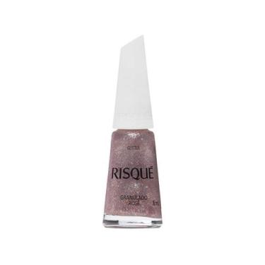 Imagem de Esmalte Risqué Granulado Rosé Glitter - Hipoalergênico 8ml, Rosé, 8ml