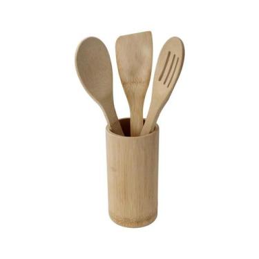 Imagem de Conjunto 4 Peças em Bambu 3 Utensílios e 1 Base Dynasty - Full Fit