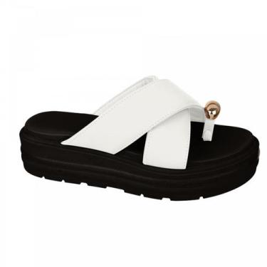Imagem de Chinelo Bebece T2230-416 Feminino, Branco, Preto, 35