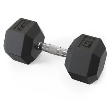 Imagem de Dumbbell Sextavado Emborrachado D1FITNESS 22,5kg Preto