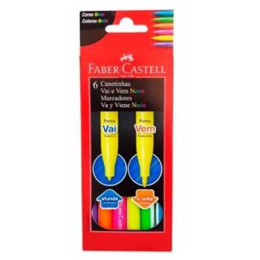 Imagem de Caneta Hidrográfica Vai e Vem 6 cores neon 151306VVZF - Faber-Castell