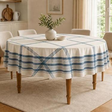 Imagem de Toalha de Mesa Redonda Döhler Clean Luna 8 Lugares Limpa Fácil - - Doh