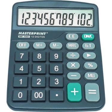 Imagem de Calculadora de Mesa MP 1087 12 DIG. Preta Pilha - Masterprint