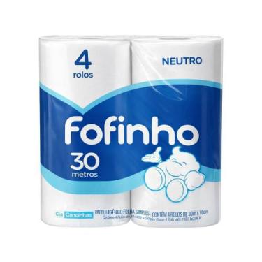 Imagem de Papel Higiênico Folha Simples 30mx10 4 Rolos Fofinho