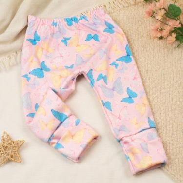 Imagem de Calça Para Bebês Tecido Macelin Estampadinho e Pé Reversível de 0 a 12