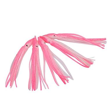Imagem de 5 peças/lote iscas de lulas, iscas de polvo de 11 cm, fácil de transportar forte poder de isca o melhor pescador (rosa)