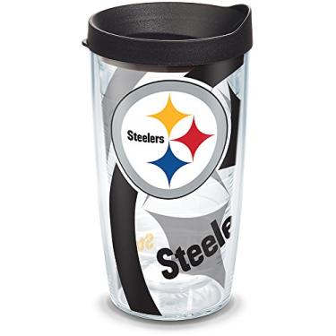 Imagem de Tervis Feito nos EUA com parede dupla NFL Pittsburgh Steelers Copo isolado mantém as bebidas frias e quentes, 473 g, genuíno