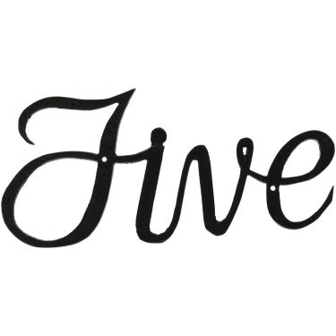 Imagem de Montague Metal Products Número de casa com letra grande, cinco, preto