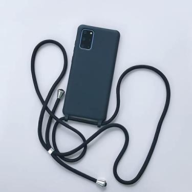 Imagem de Colar de silicone fashion capa de telefone para Samsung Galaxy S10 Plus S20 FE S9 S8 S21 S30 Ultra Lanyard Crossbody Corda Corda Capa, Preto, Para Note10