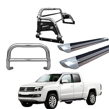 Imagem de Kit Quebra Mato+Estribo PERS +Santo Ant H3 AMAROK CD Cromado