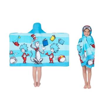 Imagem de Dr. Seuss Cat In The Hat Toalha de banho/piscina/praia de algodão macio felpudo com capuz, 60 cm x 127 cm, por Franco Kids
