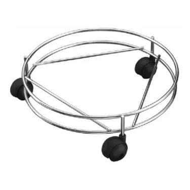 Imagem de Suporte Com Rodinha Para Botijão De Gás E Vasos, Metal.