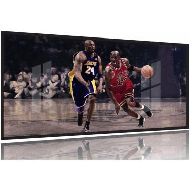 Imagem de Quadro Michael Jordan Jogando decorativo 130x60 Moldura Preta 2x2