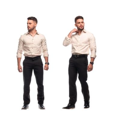 Imagem de Kit com 2 Calças Social Masculina em Oxford Preta