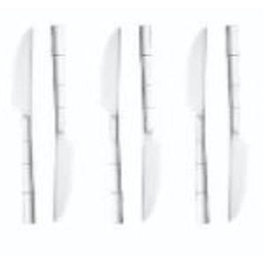 Imagem de Conjunto De 06 Facas Aço Inox Bambu Elegant - 22,3Cm