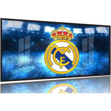Imagem de Quadro Real Madrid decorativo 130x60 Moldura Preta 2x2