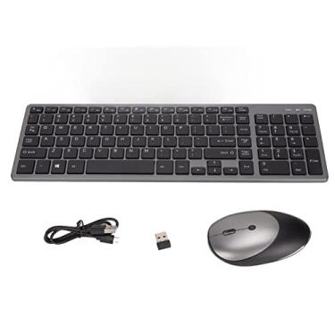 Imagem de Hitoxi Conjunto de mouse para teclado, combo de mouse de teclado sem fio recarregável de 2,4 GHz para computador laptop, teclado mecânico portátil com receptor Bluetooth para amante de jogos, 120 teclas, silencioso