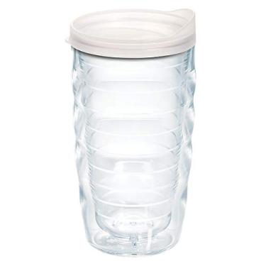Imagem de Tervis Copo de viagem com tampa transparente e colorido, feito nos EUA, com parede dupla, mantém as bebidas frias e quentes, 283 g ondulado, tampa fosca
