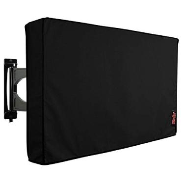 Imagem de iBirdie Capa de TV externa à prova d'água e à prova de intempéries para TV de tela plana externa de 55 polegadas - Tamanho da capa 132 pol. L x 79 cm A x 14 cm P compatível com TV LED LCD de 52 a 55