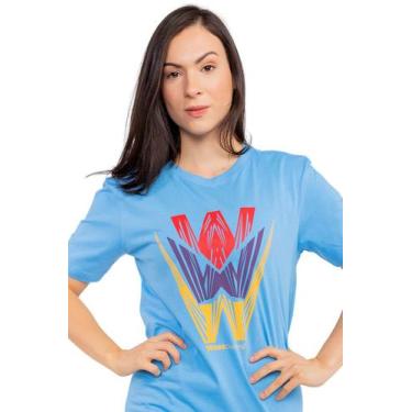 Imagem de Camiseta Geometric Web Azul She Wess Clothing