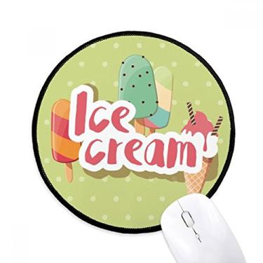 Imagem de DIYthinker Picolé verde doce sorvete padrão mousepad desktop escritório tapete redondo para computador