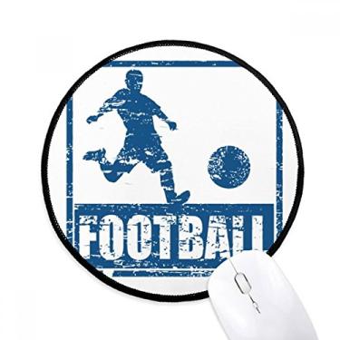Imagem de Tapete de mouse de futebol americano azul para mesa de escritório tapete redondo para computador