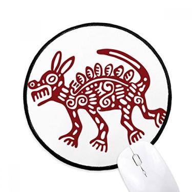 Imagem de DIYthinker Totems do México Animal Selvagem Civilização Antiga Tapete de Mesa de Escritório Tapete Redondo para Computador