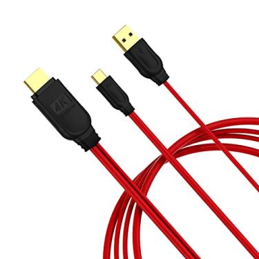 Imagem de lalamax USB tipo C para HDMI Ultra HD de alta velocidade com cabo USB, cabo USB C para HDMI compatível com laptop, celular